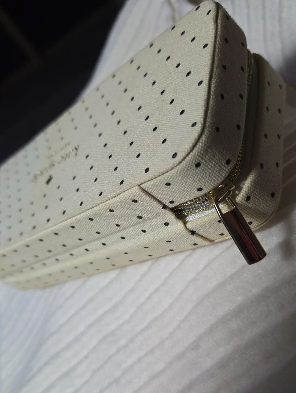 kate spade Cream and Black Polka Dot Eyewear Case